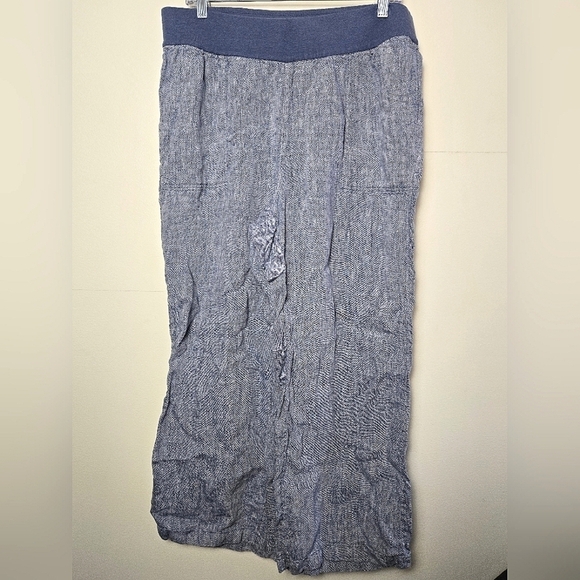 Women's Land's End 100% Linen Wide Leg Pants, Size 16 Petite - Picture 1 of 4